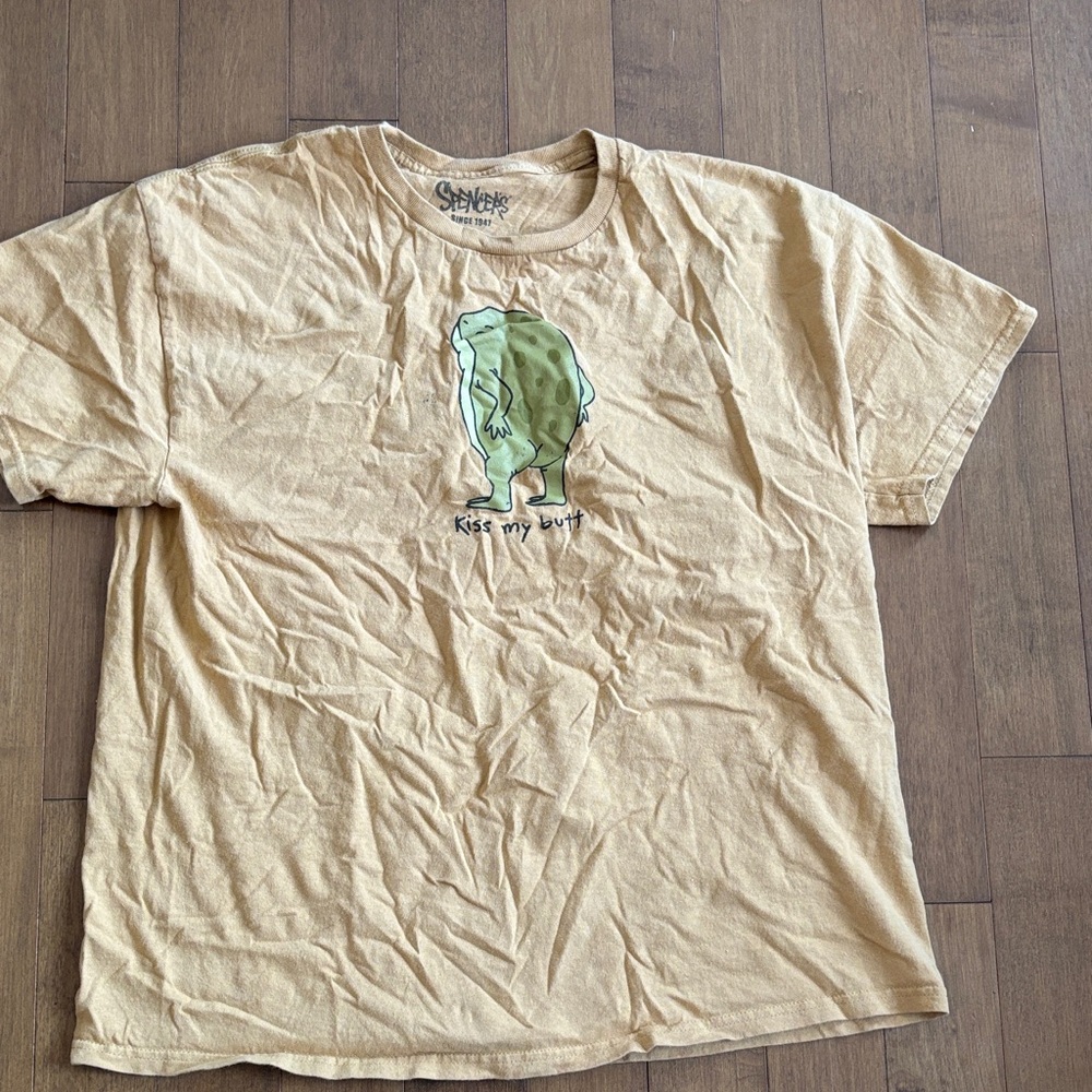 Spencer's Tan Short Sleeve Tee with Green Graphic